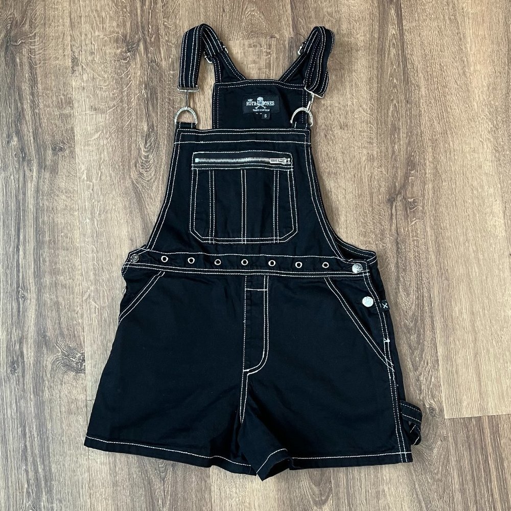 Royal Bones by Daang Goodman Studded Grommet Street Overall Shorts Sz S